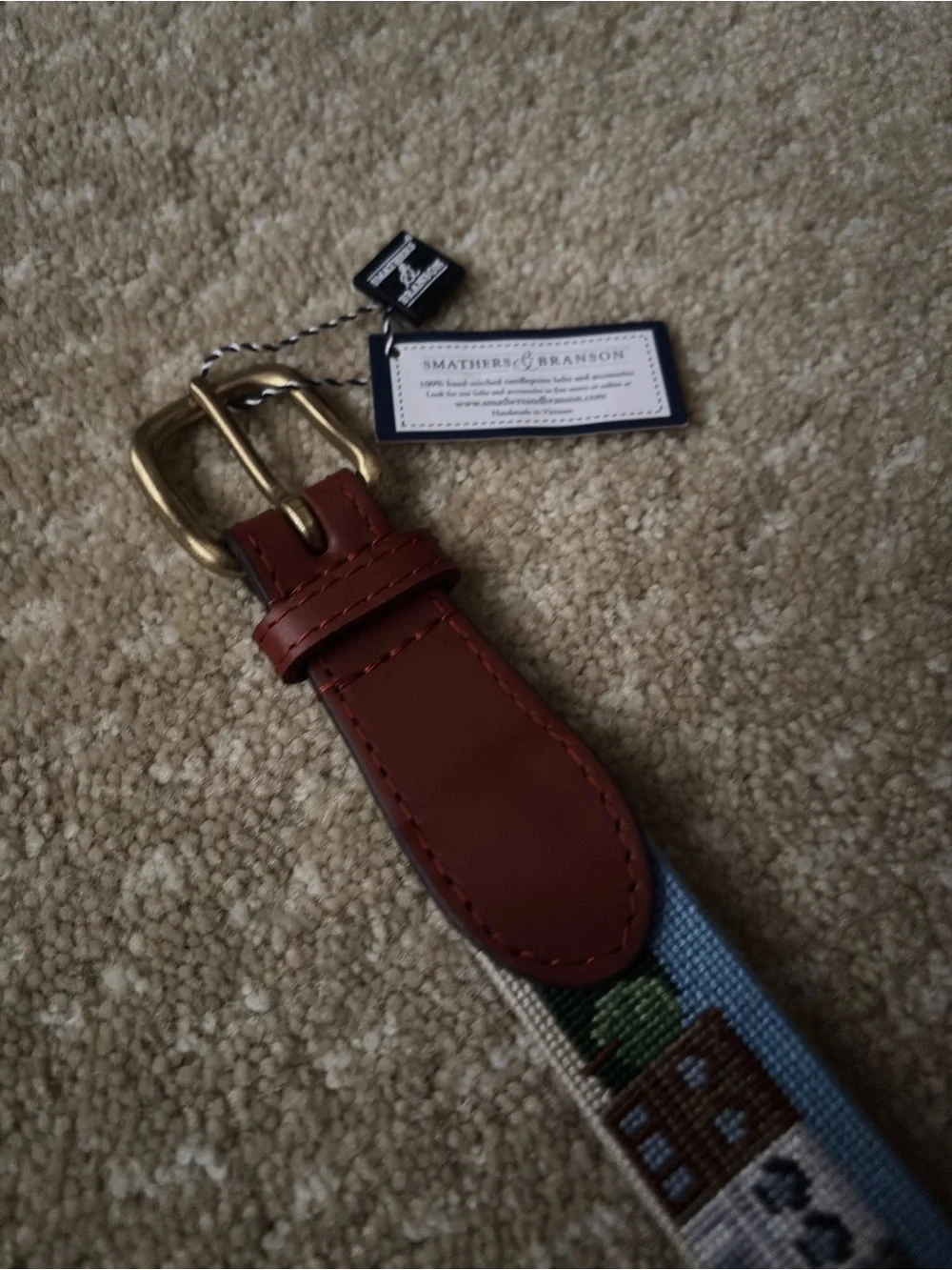 Smathers & Branson NEW TAGS Chagrin Falls Cleveland Ohio Needlepoint Belt 34
